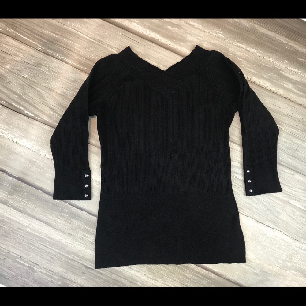 White House Black Market black ribbed sweater
